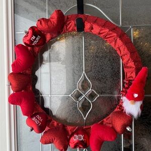 Red Heart and Gnome Wreath